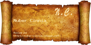 Nuber Cinnia névjegykártya